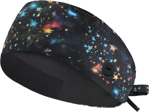 Miniatura 10 de QBA Gorra de trabajo ajustable con botón, gorro de trabajo de algodón, banda elástica para atar en la espalda, para mujeres y hombres, talla única