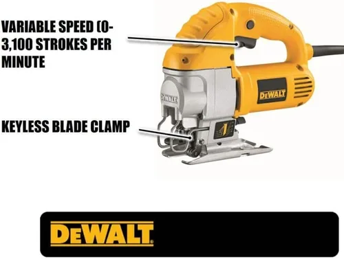 Miniatura 7 de DEWALT Sierra de calar, mango superior, 5.5 amperios, con cable (DW317K), color amarillo
