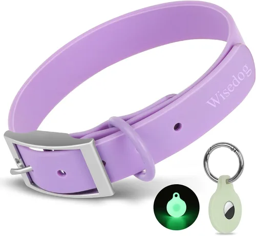 Miniatura 12 de Wisedog Collar de perro impermeable: ajuste múltiple de 7 a 23.6 pulgadas, correa recubierta de goma suave, fácil de limpiar, para perros pequeños
