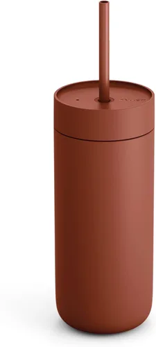 Miniatura 16 de Fellow Vaso frío Carter de 16 onzas, tapa con popote resistente a derrames, vaso aislado al vacío de acero inoxidable con interior de cerámica