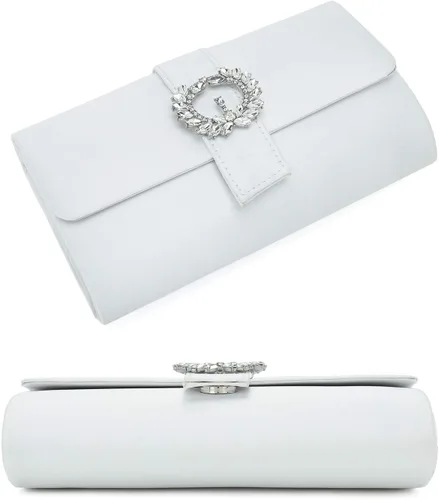 Miniatura 5 de CHARMING TAILOR Bolso de noche Diamantes adornado de satén para mujer, bolso de fiesta elegante con broche de cuentas Satin, for Woman, Classy