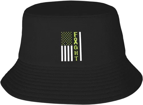 Sombrero de pescador de verano para hombres, mujeres y adolescentes, sombrero de sol ligero y plegable Concientización sobre el cáncer del cáncer de