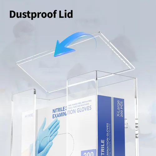 Miniatura 3 de HIIMIEI Dispensador de guantes acrílicos para montaje en pared, soporte flotante de plástico transparente para guantes triples de 16.1 x 10.2 x 3.8