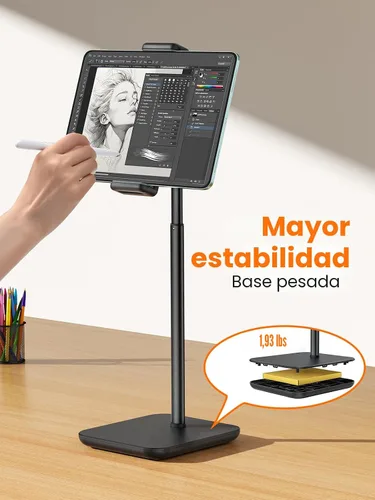 Miniatura 5 de tounee Soporte para tableta de altura ajustable, soporte máximo de 3.5 libras, hasta 18 pulgadas de alto, soporte para monitores portátiles delgado