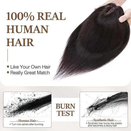 Miniatura 155 de Rich Choices Pelucas con topper de cabello para mujeres, cabello humano real 100% Remy, sin flequillo, para mujeres con adelgazamiento en la parte