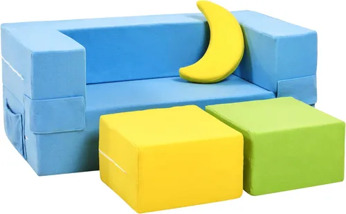 Miniatura 9 de Elftopia Sofá Modular para Niños, Sofá para Niños Pequeños, Sillón de Espuma para Niños, Conjunto de Juego de Sofá de Felpa Convertible para Niños