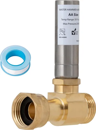 Miniatura 7 de SUNGATOR Amortiguador de martillo de agua para lavadora, 3/4 Pulgadas MHT x 3/4 Pulgadas FHT, Amortiguador de martillo de agua recto de acero