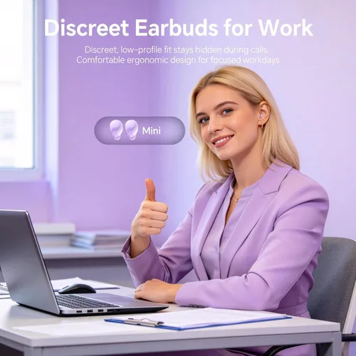 Miniatura 3 de Xmenha Auriculares invisibles inalámbricos con Bluetooth, para dormir de lado, pequeños y pequeños, pequeños y pequeños, de perfil bajo, discretos