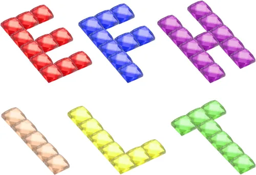 Miniatura 5 de MECCANIXITY Azulejos de mosaico, 55 piezas, 13 caras de cristal con purpurina de 0.4 x 0.4 in para manualidades a granel, kits de arte de mosaico
