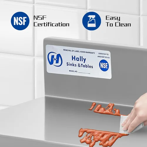 Miniatura 4 de HALLY Estante de pared de acero inoxidable de 8.6 x 16 pulgadas, 44 libras, estante flotante de montaje en pared comercial resistente NSF