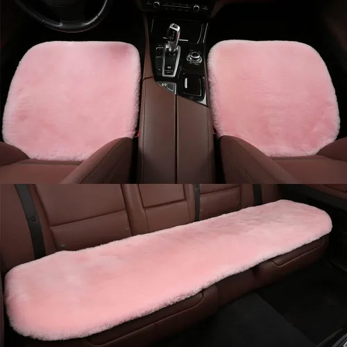 Miniatura 12 de IRIWOOL Almohadilla de asiento de piel de oveja auténtica, funda de asiento de lana suave australiana, transpirable y absorbente del sudor, cómoda