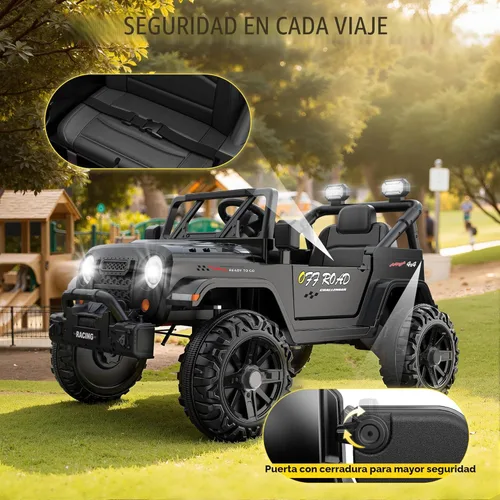 Miniatura 3 de ARBELI Camión de 12 V con control remoto, vehículos eléctricos para niños con música Bluetooth, bocina, 3 velocidades, 4 luces LED, arranque suave