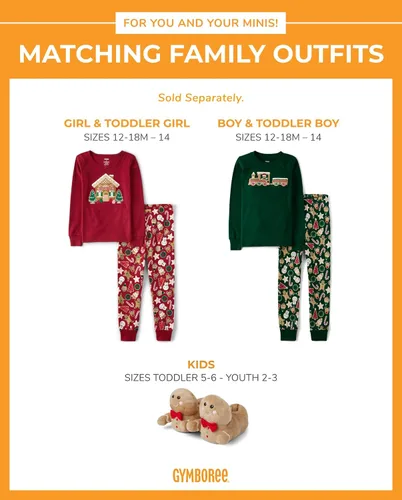 Miniatura 27 de Gymboree Conjunto de pijama unisex de algodón de Navidad de 2 piezas, niño grande, niño pequeño, gimnasio para bebé