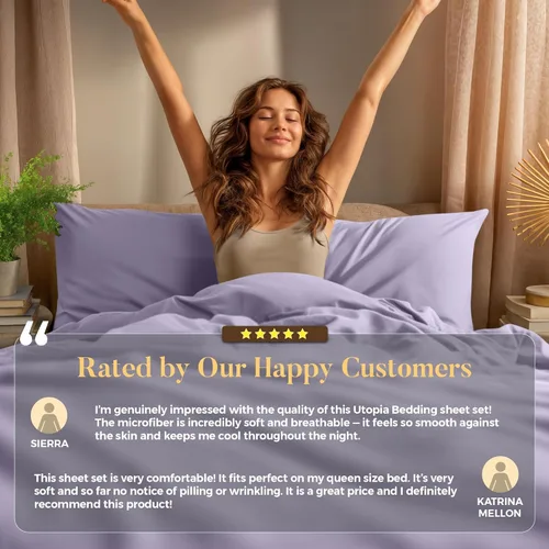 Miniatura 43 de Utopia Bedding Juego de sábanas Queen – Sábanas de 4 piezas para cama tamaño Queen, microfibra suave y transpirable, incluye 1 sábana bajera, 1 Gris