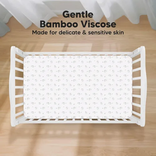 Miniatura 2 de KeaBabies Paquete de 2 sábanas de cuna para bebé, para niño y niña - 52x28 Fibra viscosa derivada del bambú, sábana para cama de niño pequeño