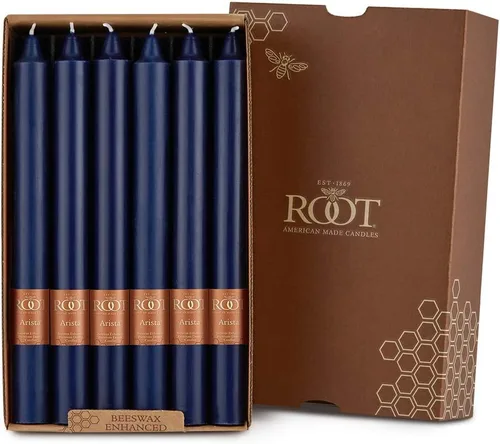 Miniatura 21 de Root Candles Juego de velas sin perfume de mezcla de cera de abeja de primera calidad, 9 pulgadas, azul Williamsburg, 12 unidades Williamsburg Azul