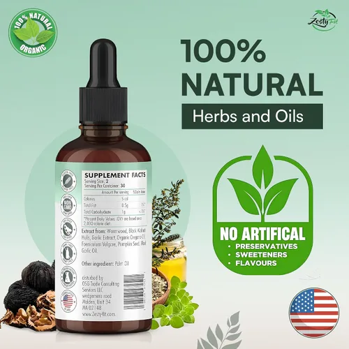 Miniatura 3 de Para Purge Liquid Drops - Suplemento de limpieza de hierbas con aceite de orégano, nogal negro y ajenjo - Soporte intestinal