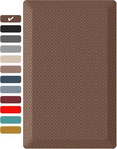 Miniatura 28 de Ophanie Tapetes de cocina para piso, alfombras de cocina, 20 x 32 pulgadas, antifatiga, tapete acolchado de pie, impermeable, cómodo tapete Gris