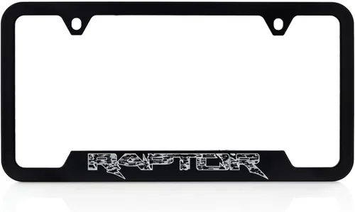 Miniatura 11 de Marco de Placa de Licencia de Metal Negro Ford Raptor
