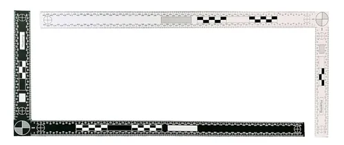 Básculas de referencia reversibles en forma de L (negro y blanco), reglas de PVC para pruebas fotográficas, suministro forense de escena del crimen,