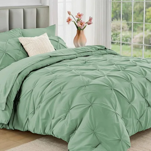 Miniatura 45 de JOLLYVOGUE Juego de edredón tamaño individual de 5 piezas – Juego de ropa de cama tamaño individual en una bolsa para todas las estaciones
