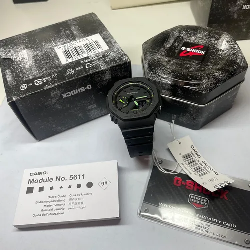 Miniatura 2 de G-Shock GA2100-1A3 - Reloj neón con acento color verde NegroVerde Digital