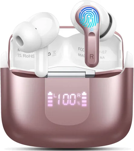 Miniatura 10 de Auriculares inalámbricos, auriculares Bluetooth 5.3 2025 NUEVOS auriculares estéreo de 40H Bass Auriculares intrauditivos ENC Auriculares