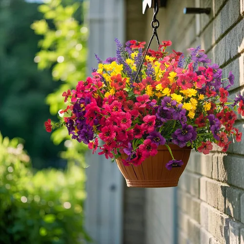 Miniatura 4 de 20 flores artificiales resistentes a los rayos UV para exteriores, arbustos realistas de vegetación sintética con tallos inoxidables, plantas