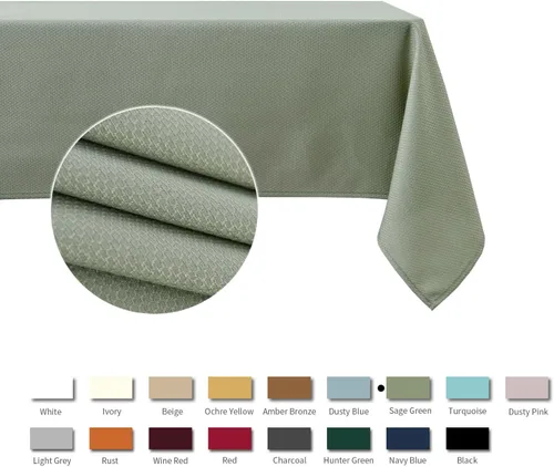 Miniatura 3 de maxmill Mantel cuadrado de jacquard resistente a las manchas, impermeable, resistente a las arrugas, lavable, suave, mantel decorativo de tela