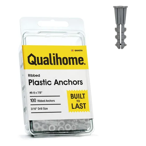 Miniatura 9 de Qualihome Anclajes para Paneles de Yeso de Calidad Premium Anclajes de Plástico Ligero Acanalado para Paredes Huecas – Kit de Anclaje de Pared