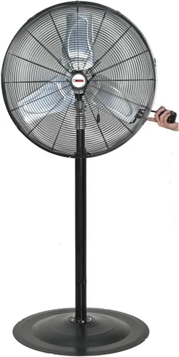 Miniatura 10 de K Tool International 77723; Ventilador de pedestal industrial resistente al agua IPX4 para exteriores, ventilador no oscilante de 24 pulgadas