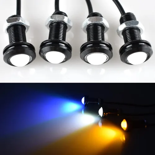 Miniatura 11 de 4 luces delanteras para parrilla delantera de automóvil, montaje de perno LED blanco, luces decorativas compatibles con automóviles, barcos, SUV