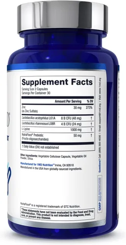 Miniatura 8 de 1MD Nutrition ImmunityMD - Probiótico para la salud inmunológica Potentes cepas probióticas seleccionadas por médicos con prebiótico - Promueve