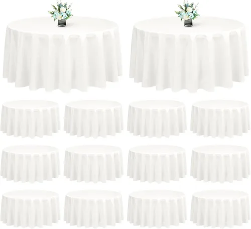 Miniatura 124 de Showgeous Paquete de 4 manteles rectangulares de poliéster de 60 x 102 pulgadas, resistentes a las arrugas, lavables, para bodas, mesas de comedor