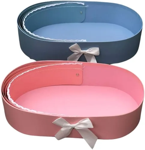 Miniatura 3 de UNIKPACKAGING Caja de regalo de estilo europeo de alta calidad, es una cesta floral para niño/niña para arreglos florales de estilo lujoso, (azul)
