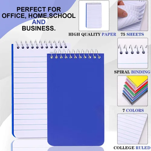 Miniatura 3 de Cuadernos pequeños, cuaderno de bolsillo de 3 x 5, bloc de notas en espiral, bloc de notas para oficina, hogar, escuela, papel rayado a rayas