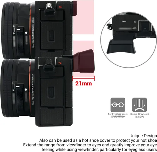 Miniatura 2 de Visor de cámara de silicona suave para Sony A7C Alpha 7C (ILCE7CL/S) Protector de copa ocular (no compatible con A7C II, A7CR)