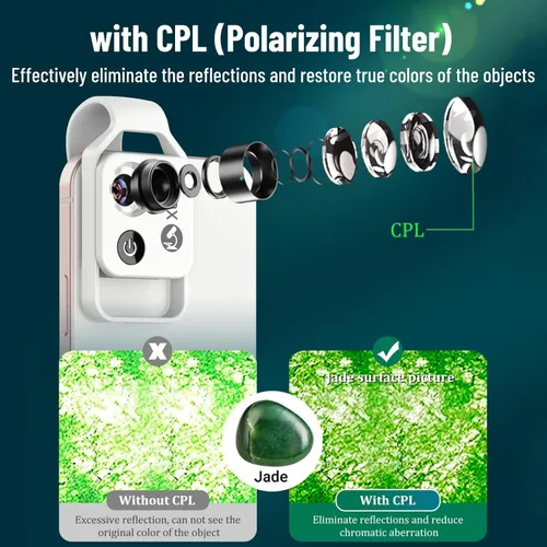 Miniatura 3 de Microscopios de bolsillo para teléfono, 200X Zoom Clip en microscopios Lupa con lente CPL y luz LED, lente microscópica portátil para disfrutar