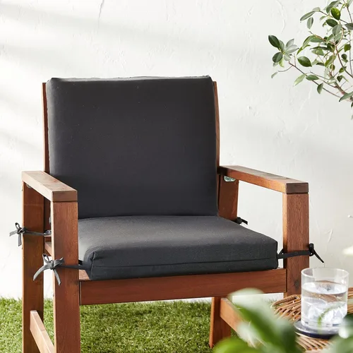 Miniatura 6 de Pillow Perfect - Almohada para aire libre/interior Fresco Negro Chaise, descanso, 80x23x3