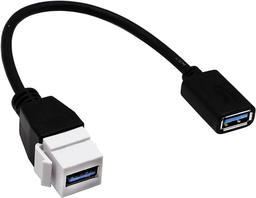 Miniatura 2 de Cable de inserción de conector Keystone USB 3.0, Haokiang USB 3.0 A hembra a USB A 3.0 hembra Keystone Insertar placa de pared, adaptadores de panel