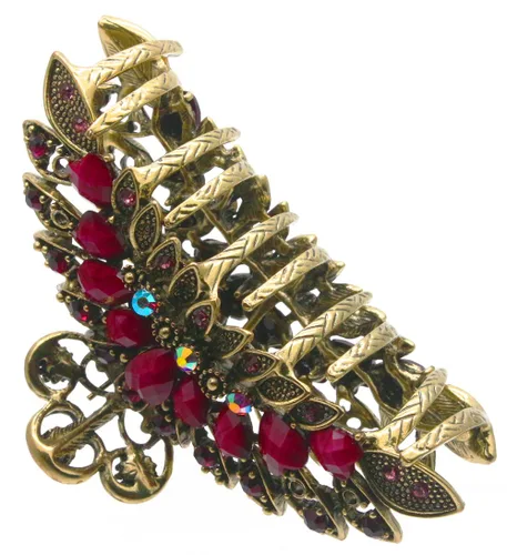 Miniatura 6 de Fashion & Lifestyle Pinza de mandíbula grande de aleación de metal para mujeres y niñas, pinza bastante fuerte, pasador antideslizante, agarre hacia