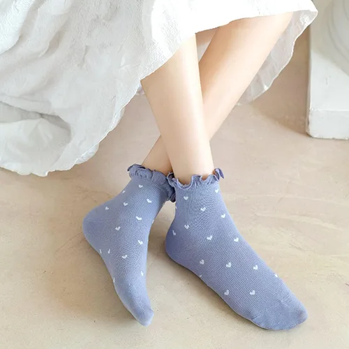 Miniatura 4 de Mcool Mary Calcetines para mujer, con volantes, casuales, transpirables, de algodón, de punto de lechuga, paquete de 6, Multi