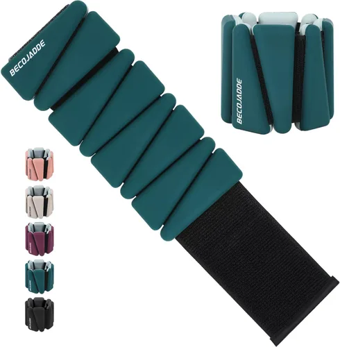 Miniatura 20 de BECOJADDE Juego de pesas de tobillo de 2 (1 libra/2 libras/3 libras cada una) Pesas ajustables de muñeca para mujeres y hombres, pesas portátiles