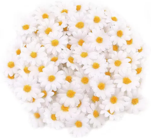 Miniatura 25 de 100 cabezas de girasol de seda de 1.969 in, 2 pulgadas, decoración de boda, corona de regalo, álbum de recortes, manualidades, fiesta, festival