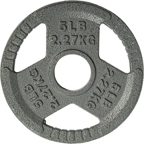 Miniatura 15 de Yes4All - Discos de pesas olímpicos de hierro fundido con asas tri-grip de 2 pulgadas, discos de pesas para levantamiento con acabado suave y A. 2.5