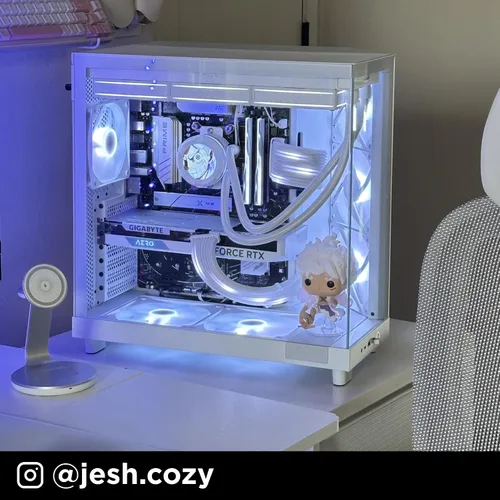 Miniatura 9 de NZXT H6 Flow CC-H61FB-01 Carcasa compacta de doble cámara de torre media con flujo de aire Paneles de vidrio panorámicos Paneles de flujo