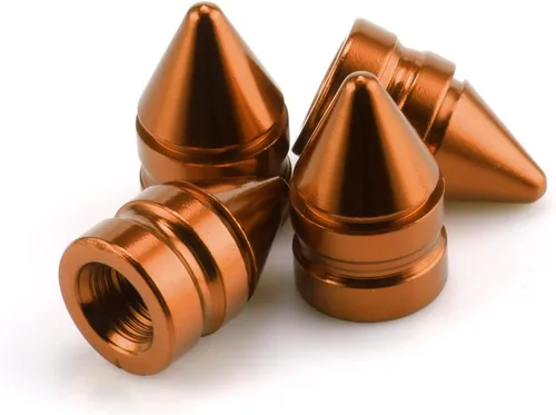SINGARO Tapones para válvulas de neumáticos de automóvil, 4 piezas de accesorios universales de aleación de aluminio, cubiertas de neumáticos Naranja