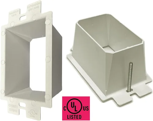 Miniatura 3 de iMBAPrice IMBA-BE1 - Extensor de caja de toma de corriente eléctrica no metálica de 1 banda para accesorios de receptáculos de interruptor