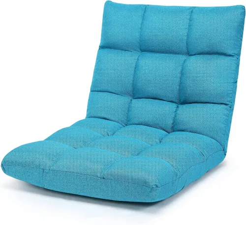 Miniatura 12 de Giantex Sofá de suelo, silla de videojuegos con 14 posiciones ajustables, respaldo acolchado, asiento acolchado para el suelo, silla plegable
