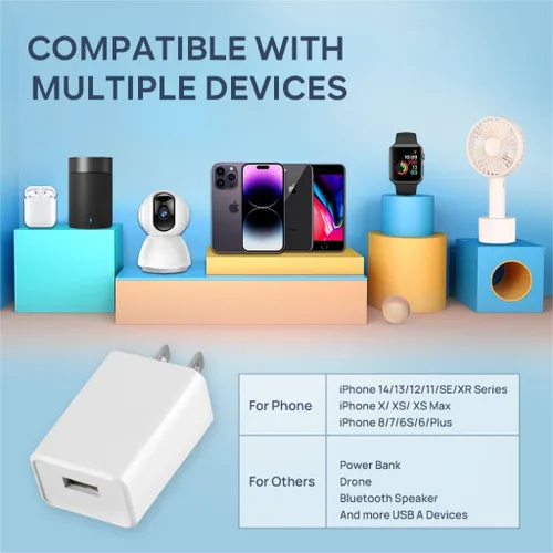 Miniatura 2 de Cubo de cargador de pared 5V2A, fuente de alimentación USB, bloque de carga, enchufe de pared universal, ladrillo, cargador rápido de viaje, Blanco